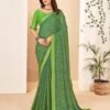 Green Georgette Printed Sarees
