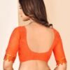 Rust Georgette Printed Sarees - Image 3