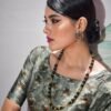 Moss Green Silk Printed Sarees - Image 4