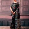 Black Cotton Printed Sarees - Image 3