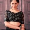 Black Cotton Printed Sarees - Image 5
