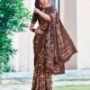 Brown Silk Printed Sarees - Image 3