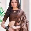 Brown Silk Printed Sarees - Image 4