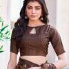 Brown Silk Printed Sarees - Image 6