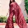 Maroon Silk Printed Sarees - Image 2