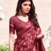 Maroon Silk Printed Sarees - Image 6