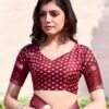 Maroon Silk Printed Sarees - Image 7