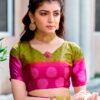 Yellow Green Cotton Printed Sarees - Image 6