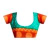 Teal Green Cotton Printed Sarees - Image 9
