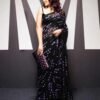 Black Georgette Plain Saree - Image 9