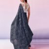 Navy Blue Georgette Printed Saree - Image 2