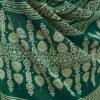 Bottle Green Silk Printed Saree - Image 6