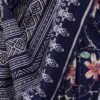 Navy Blue Silk Printed Saree - Image 9