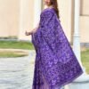 Violet Silk Printed Saree - Image 2