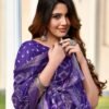 Violet Silk Printed Saree - Image 7