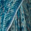 Teal Blue Chiffon Printed  Saree - Image 7