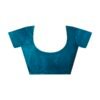 Teal Blue Chiffon Printed  Saree - Image 8
