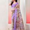 Light Violet Chiffon Printed  Saree - Image 2