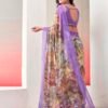 Light Violet Chiffon Printed  Saree - Image 3
