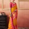 Yellow Silk Weaves Saree - Image 4