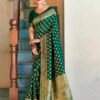 Dark Green Silk Weaving Saree