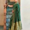 Dark Green Silk Weaving Saree - Image 2