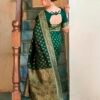 Dark Green Silk Weaving Saree - Image 3
