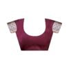 Dark Maroon Silk Weaving Saree - Image 8
