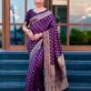 Purple Silk Weaving Saree