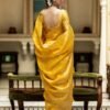 Yellow Silk Plain Saree - Image 2