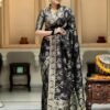 Black Silk Plain Saree