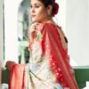Light Beige Silk Printed Saree - Image 7
