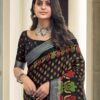 Black Cotton Zari Saree - Image 2