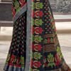 Black Cotton Zari Saree - Image 3