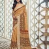 Light Orange Cotton Zari Saree