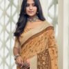 Light Orange Cotton Zari Saree - Image 2
