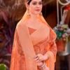 Dusty Peach Georgette Woven Saree - Image 2