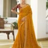 Turmeric Chiffon Bandhani Saree