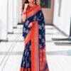 Rust Silk Printed Saree