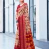 Yellow Cotton Printed Saree