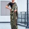 Black Silk Weaving Saree - Image 4