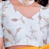 Turmeric Georgette Embroidery Saree - Image 7