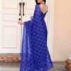 Dark Blue Georgette Printed Saree - Image 2