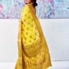 Yellow Silk Plain Saree - Image 4