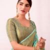 Blue Silk Plain Saree - Image 5