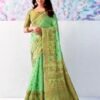 Light Green Silk Plain Saree