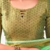 Light Green Silk Plain Saree - Image 7