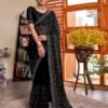 Black Georgette Plain Saree - Image 7
