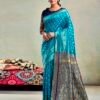 Blue Silk Woven Saree - Image 2