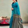 Blue Silk Woven Saree - Image 3